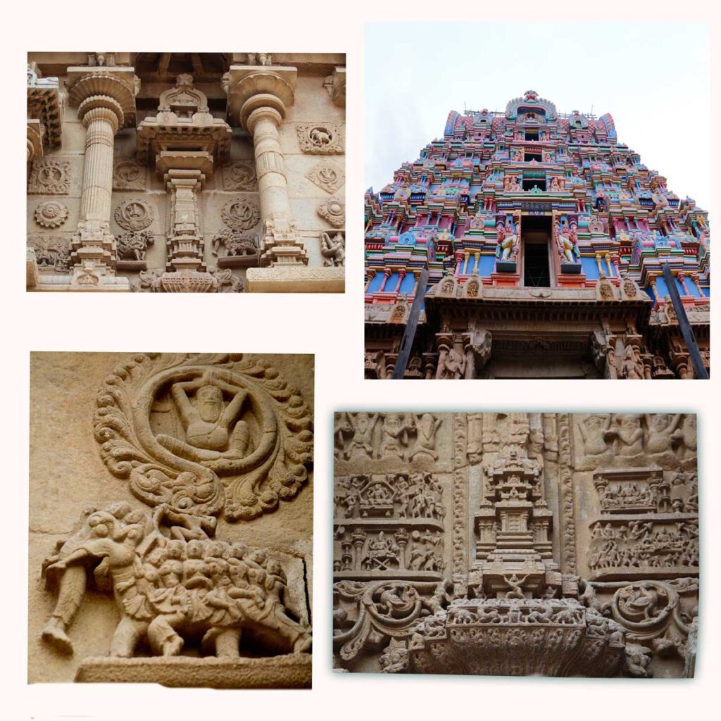 Thirukkurungudi gopuram sculptures